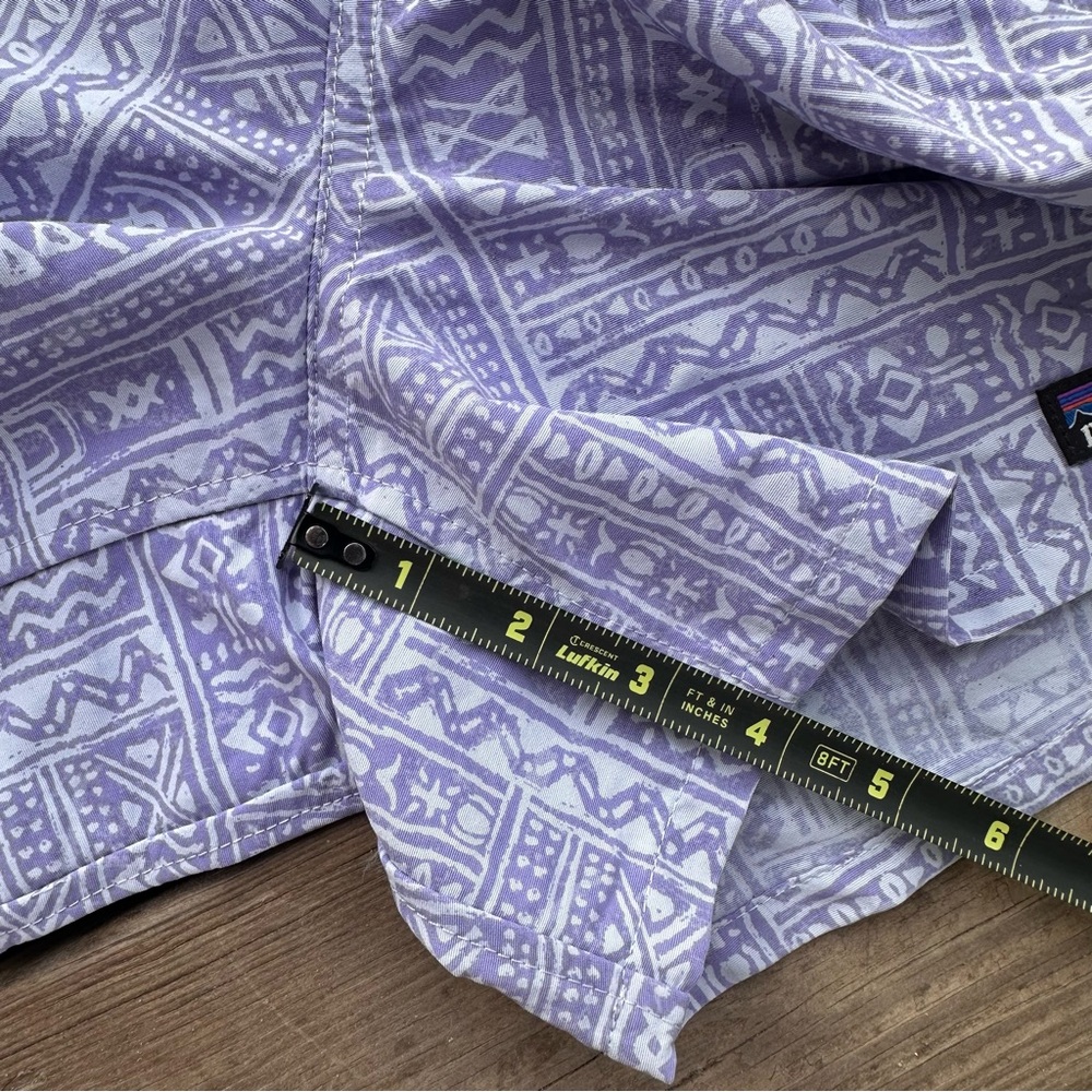 Patagonia Girls' Baggies Shorts Mud Paint: Beluga Aztec Purple M 10 - Picture 5 of 8